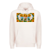 Pale Pink american mason jar sunflower license plate Premium Hoodie - HRA Design Shop