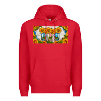 Red american mason jar sunflower license plate Premium Hoodie - HRA Design Shop
