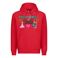 Red phlebotomist tech Premium Hoodie - CowhideDigitalArt