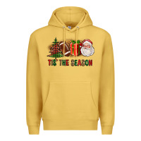 Antique Gold Tis The Season Christmas With Football And Santa Premium Hoodie - FaDigitalArtStudio