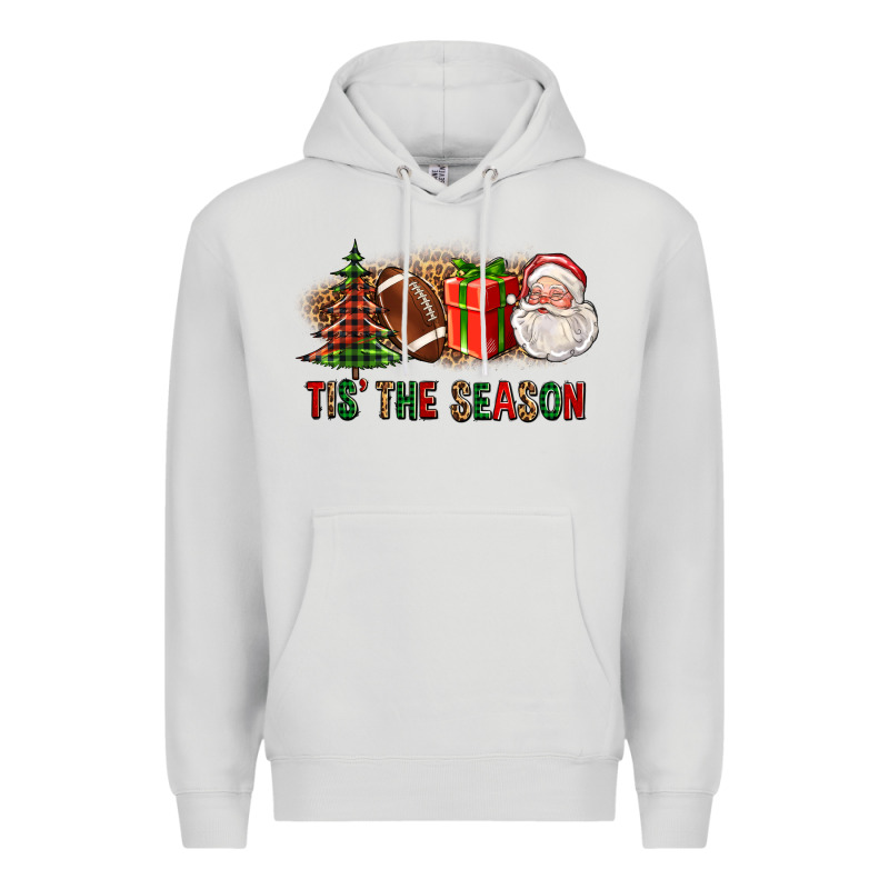 Tis The Season Christmas With Football And Santa Premium Hoodie by FaDigitalArtStudio | Teevron