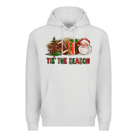 Dove Grey Tis The Season Christmas With Football And Santa Premium Hoodie - FaDigitalArtStudio