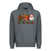 Rock Tis The Season Christmas With Football And Santa Premium Hoodie - FaDigitalArtStudio