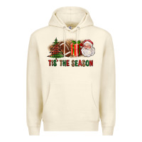 Sandshell Tis The Season Christmas With Football And Santa Premium Hoodie - FaDigitalArtStudio
