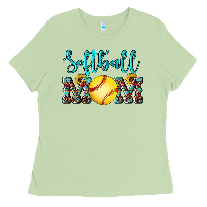 Western Leopard  Sunflowers Glitter Mom Softball Ladies Tee by Artiststas | Teevron