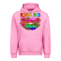 Fuchsia Pink lgbtq kiss me Urban Hoodie - HRA Design Shop