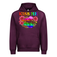 Mauve Wine lgbtq kiss me Urban Hoodie - HRA Design Shop