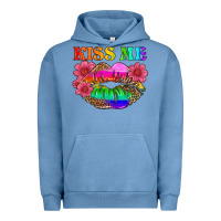 Pigment Pebble Blue lgbtq kiss me Urban Hoodie - HRA Design Shop