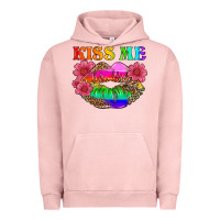 Pigment Salmon lgbtq kiss me Urban Hoodie - HRA Design Shop