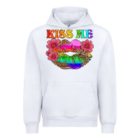 White lgbtq kiss me Urban Hoodie - HRA Design Shop
