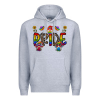 Heather Grey pride gnome Premium Hoodie - CowhideDigitalArt