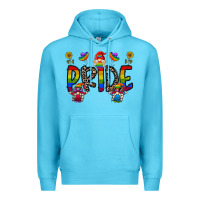 Ocean Blue pride gnome Premium Hoodie - CowhideDigitalArt