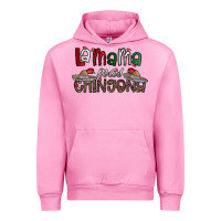 Fuchsia Pink la mama mas chingona Urban Hoodie - CowhideDigitalArt