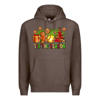 Coffee Tis The Season Christmas With Softball And Gingerbread Man Premium Hoodie - FaDigitalArtStudio