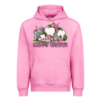 Fuchsia Pink Happy Easter teeth Urban Hoodie - OliviaCreatesArt
