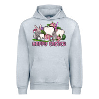 Heather Grey Happy Easter teeth Urban Hoodie - OliviaCreatesArt