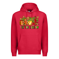 Cardinal Tis The Season Christmas With Softball And Gingerbread Man Premium Hoodie - FaDigitalArtStudio