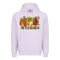 Lilac Tis The Season Christmas With Softball And Gingerbread Man Premium Hoodie - FaDigitalArtStudio
