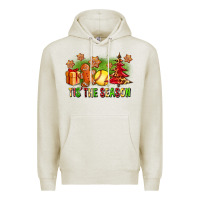 Oatmeal Heather Tis The Season Christmas With Softball And Gingerbread Man Premium Hoodie - FaDigitalArtStudio