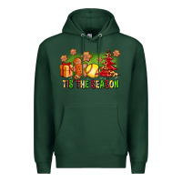 Sports Green Tis The Season Christmas With Softball And Gingerbread Man Premium Hoodie - FaDigitalArtStudio