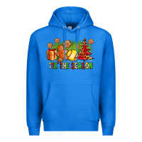 True Royal Tis The Season Christmas With Softball And Gingerbread Man Premium Hoodie - FaDigitalArtStudio