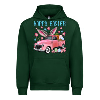 Forest Green Happy Easter truck Urban Hoodie - OliviaCreatesArt