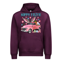 Mauve Wine Happy Easter truck Urban Hoodie - OliviaCreatesArt