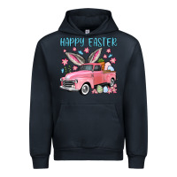 Navy Happy Easter truck Urban Hoodie - OliviaCreatesArt
