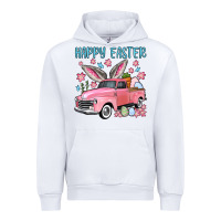 White Happy Easter truck Urban Hoodie - OliviaCreatesArt