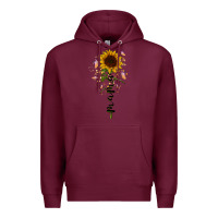 Burgundy mama sunflower Premium Hoodie - RacoonDesign