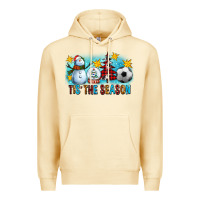 Pina Colada Tis The Season Christmas With Soccer Ball And Snowman Premium Hoodie - FaDigitalArtStudio