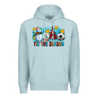 Tis The Season Christmas With Soccer Ball And Snowman Premium Hoodie | Teevron