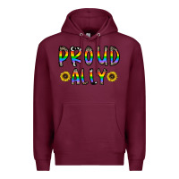Burgundy proud ally Premium Hoodie - CowhideDigitalArt