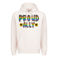 Pale Pink proud ally Premium Hoodie - CowhideDigitalArt