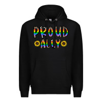 Black proud ally Premium Hoodie - CowhideDigitalArt