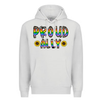 Dove Grey proud ally Premium Hoodie - CowhideDigitalArt
