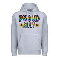 Heather Grey proud ally Premium Hoodie - CowhideDigitalArt