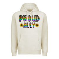 Oatmeal Heather proud ally Premium Hoodie - CowhideDigitalArt