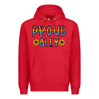 Red proud ally Premium Hoodie - CowhideDigitalArt