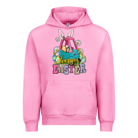 Fuchsia Pink Happy Easter toddler car Urban Hoodie - OliviaCreatesArt
