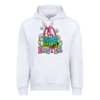 White Happy Easter toddler car Urban Hoodie - OliviaCreatesArt