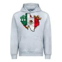 Heather Grey mexica texas Urban Hoodie - CowhideDigitalArt