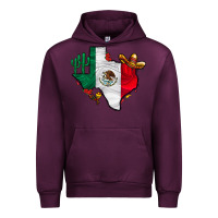 Mauve Wine mexica texas Urban Hoodie - CowhideDigitalArt
