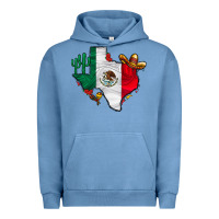 Pigment Pebble Blue mexica texas Urban Hoodie - CowhideDigitalArt