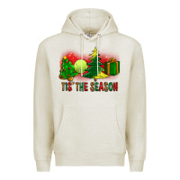 Oatmeal Heather tis the season christmas with tennis ball and tree cookie Premium Hoodie - FaDigitalArtStudio