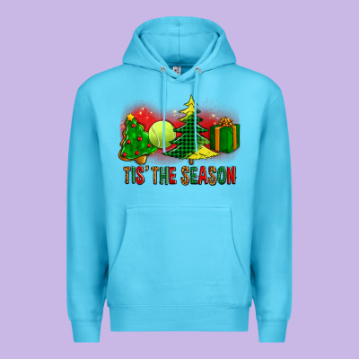 Tis The Season Christmas With Tennis Ball And Tree Cookie Premium Hoodie Designed By Fadigitalartstudio