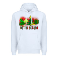 White tis the season christmas with tennis ball and tree cookie Premium Hoodie - FaDigitalArtStudio