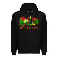 Black tis the season christmas with tennis ball and tree cookie Premium Hoodie - FaDigitalArtStudio
