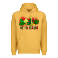 Mustard tis the season christmas with tennis ball and tree cookie Premium Hoodie - FaDigitalArtStudio
