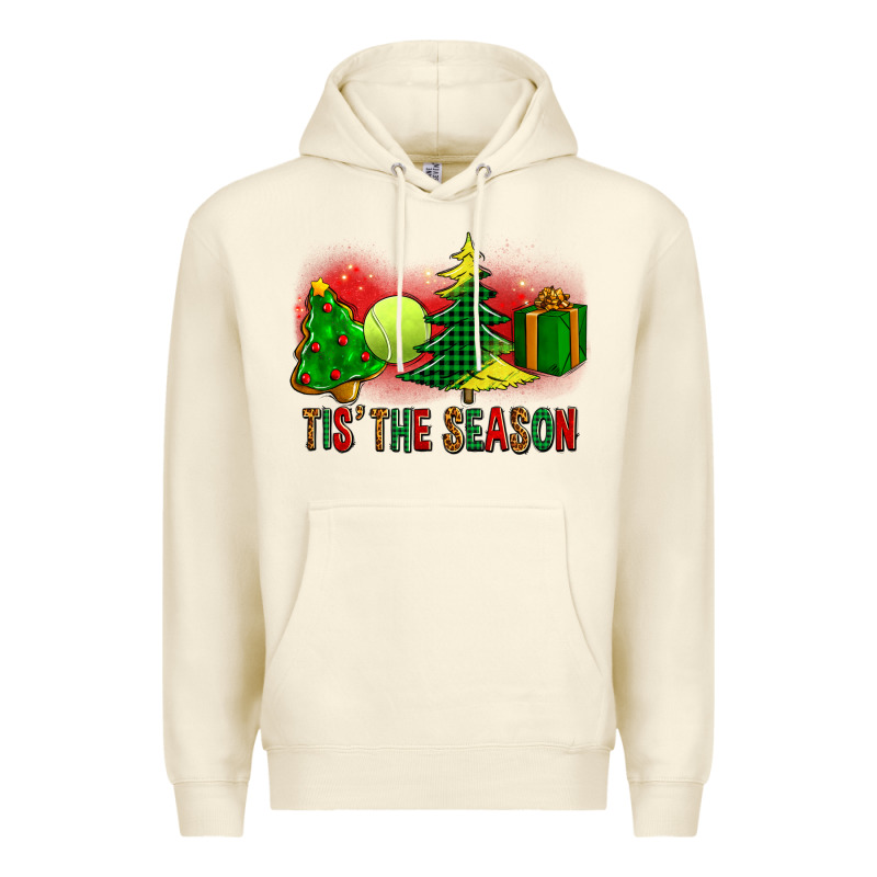Tis The Season Christmas With Tennis Ball And Tree Cookie Premium Hoodie by FaDigitalArtStudio | Teevron